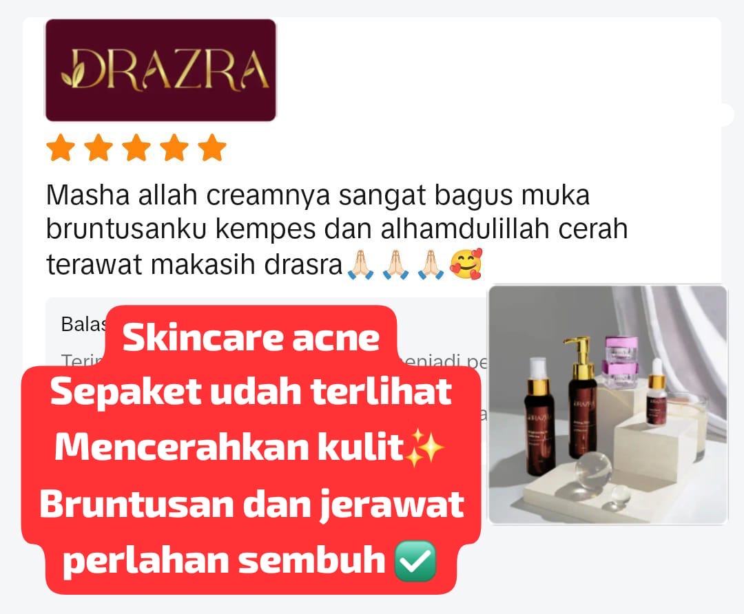 Testimoni pelanggan DRAZRA dari landing page Sahrini
