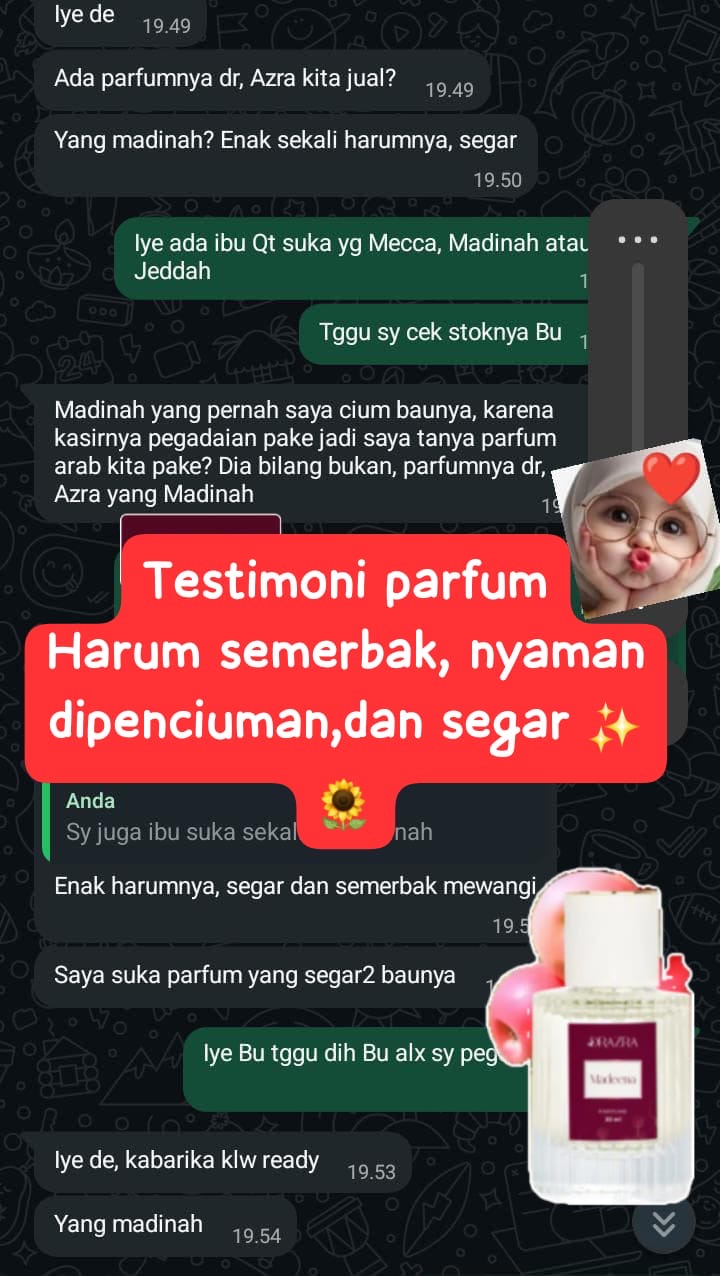 Testimoni pelanggan DRAZRA dari landing page Sahrini
