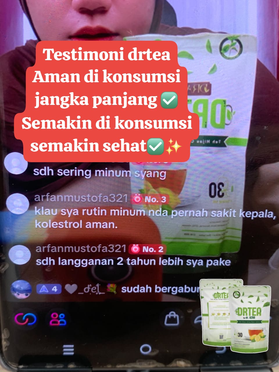 Testimoni pelanggan DRAZRA dari landing page Sahrini
